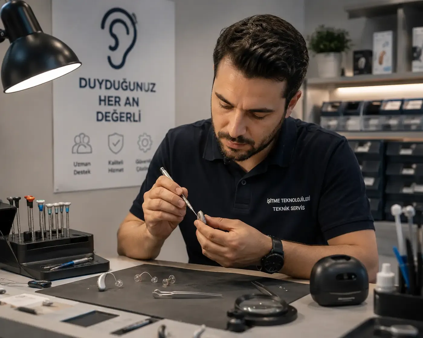 Odyolog hastaya cihaz seçeneklerini anlatıyor — Akyurt