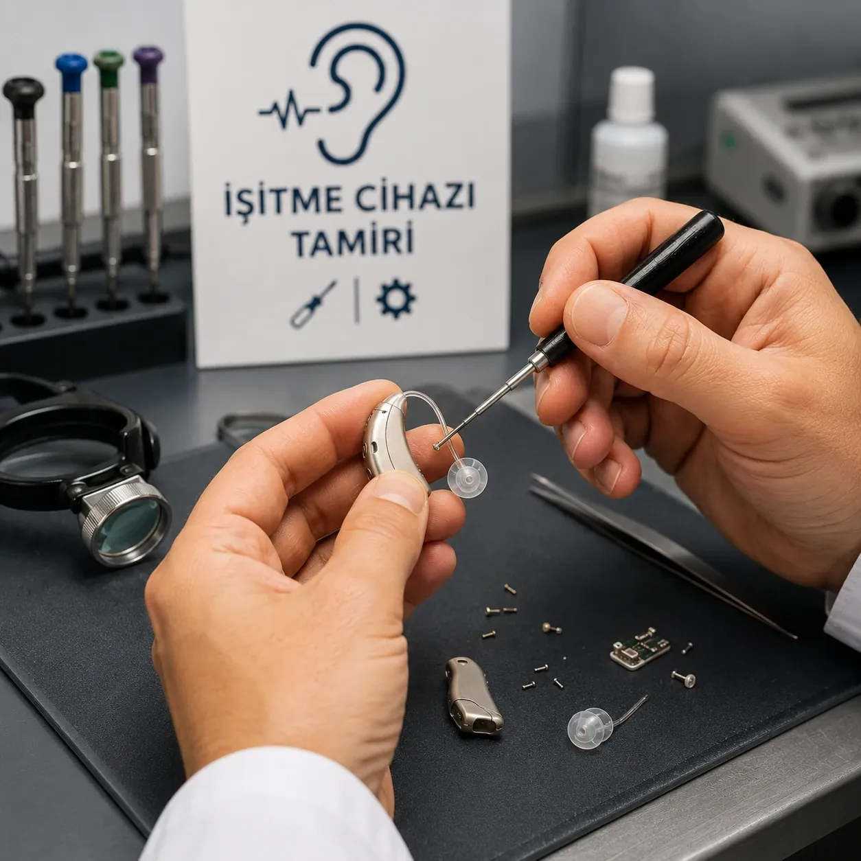 İşitme cihazı onarım ve bakım tezgâhı — Mamak