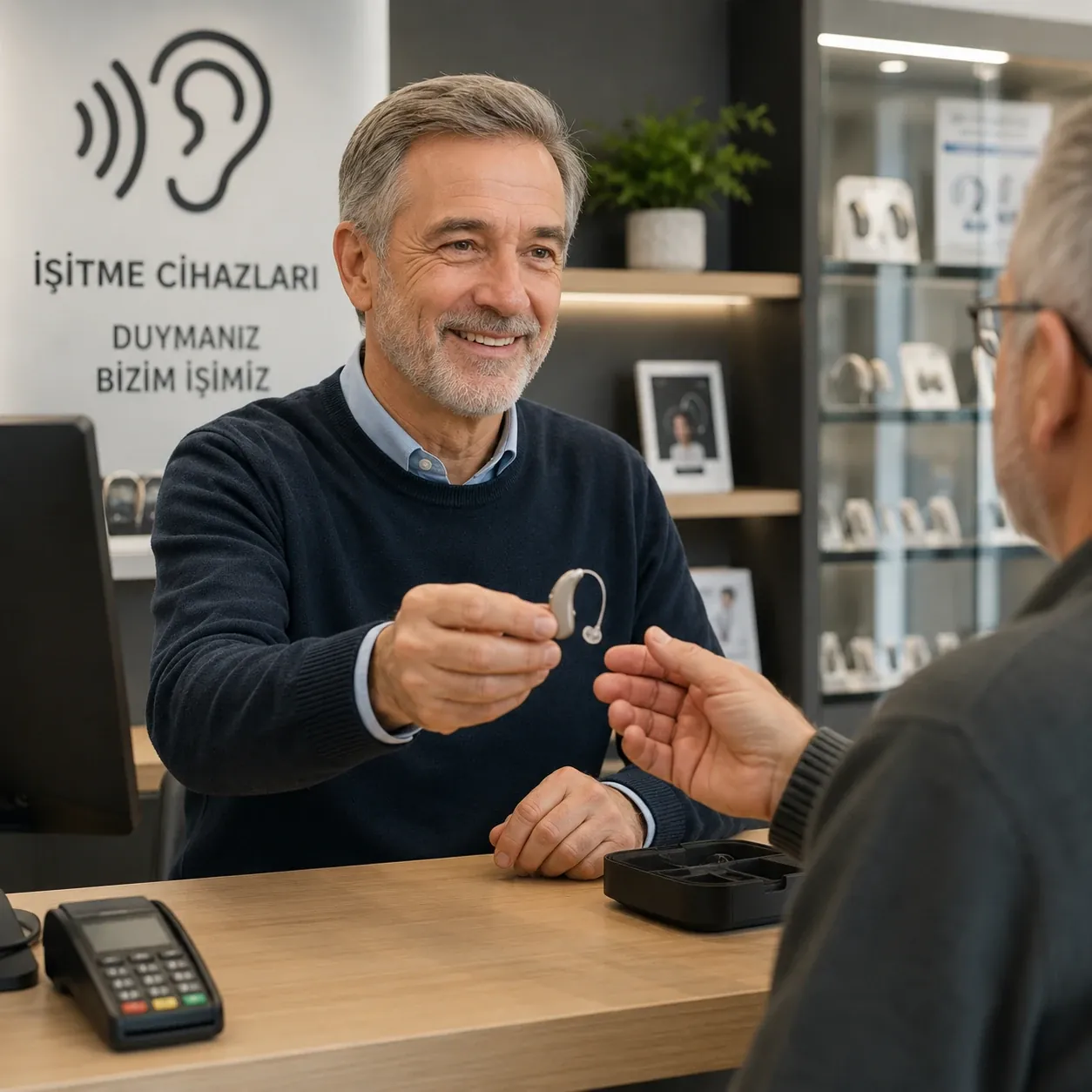 Odyolog hastaya cihaz seçeneklerini anlatıyor — Mamak