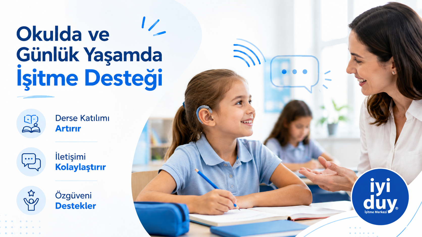 Okulda çocuklar için işitme desteği